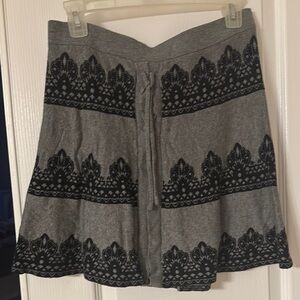 Gray and Black Patterned Women's Skirt